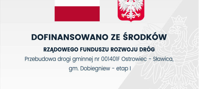 Przebudowa drogi gminnej nr 001401F Ostrowiec – Sławica gm. Dobiegniew – etap I – październik 2024