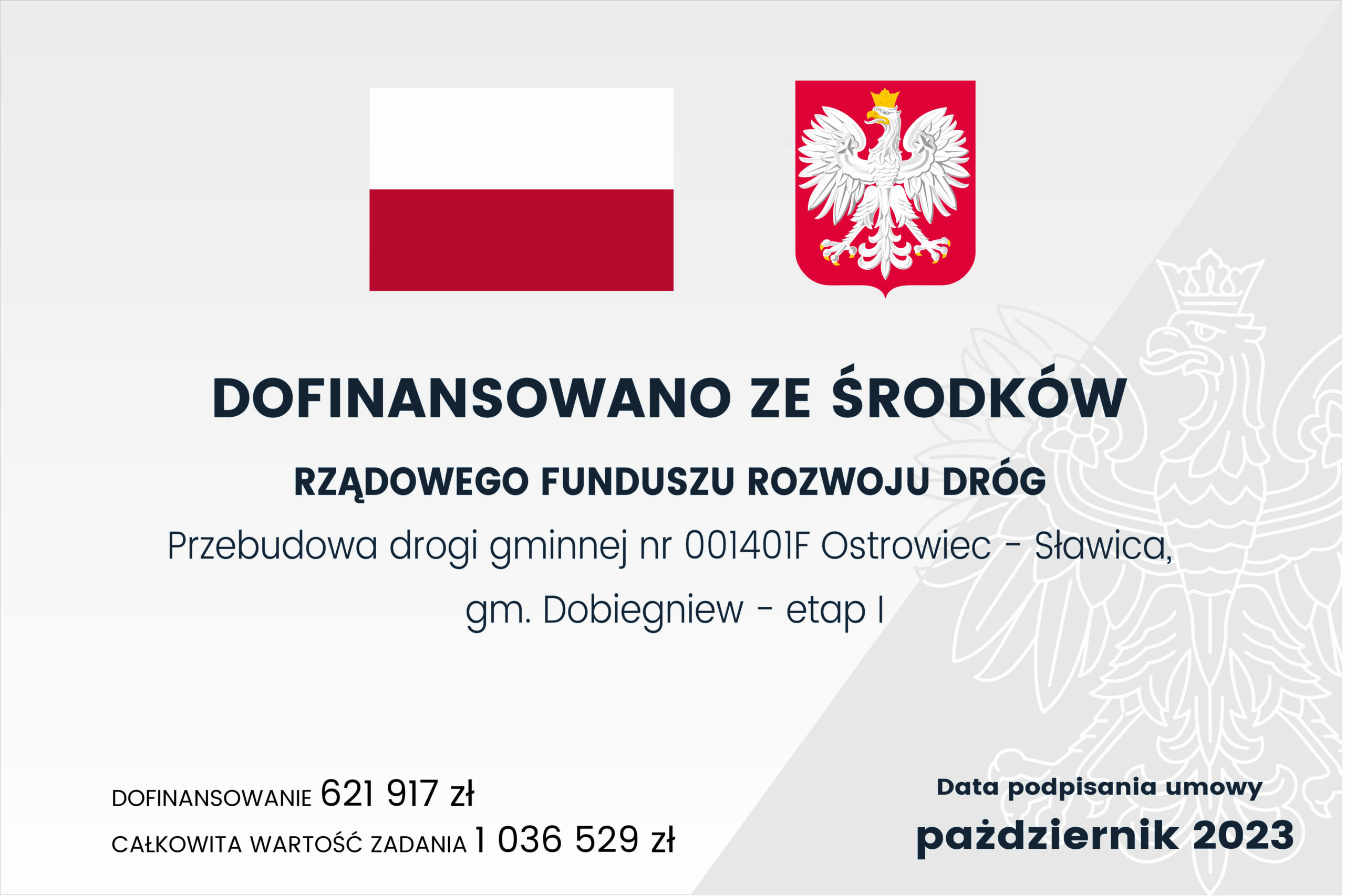 Przebudowa drogi gminnej nr 001401F Ostrowiec – Sławica gm. Dobiegniew – etap I – październik 2024