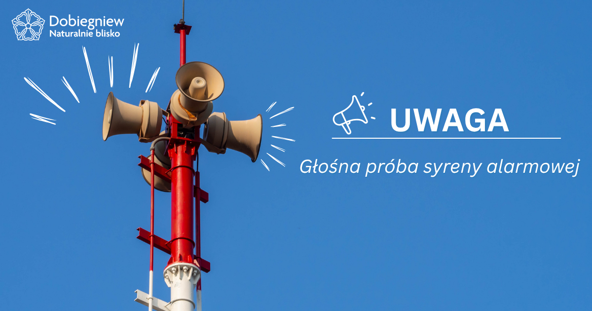Głośna pr&oacute;ba syreny alarmowej