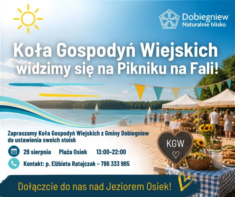 Zaproszenie dla K&oacute;ł Gospodyń Wiejskich z&nbsp;terenu Gminy Dobiegniew!