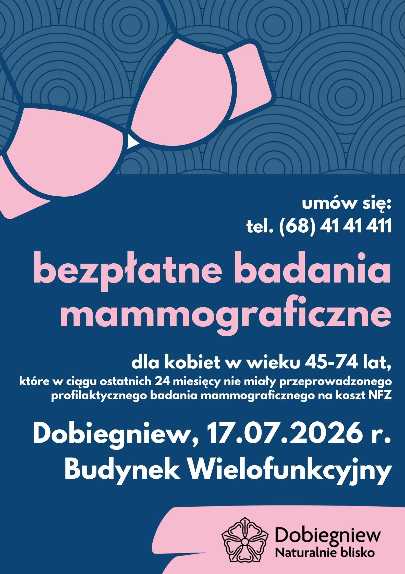 Bezpłatne badania mammograficzne w&nbsp;Dobiegniewie