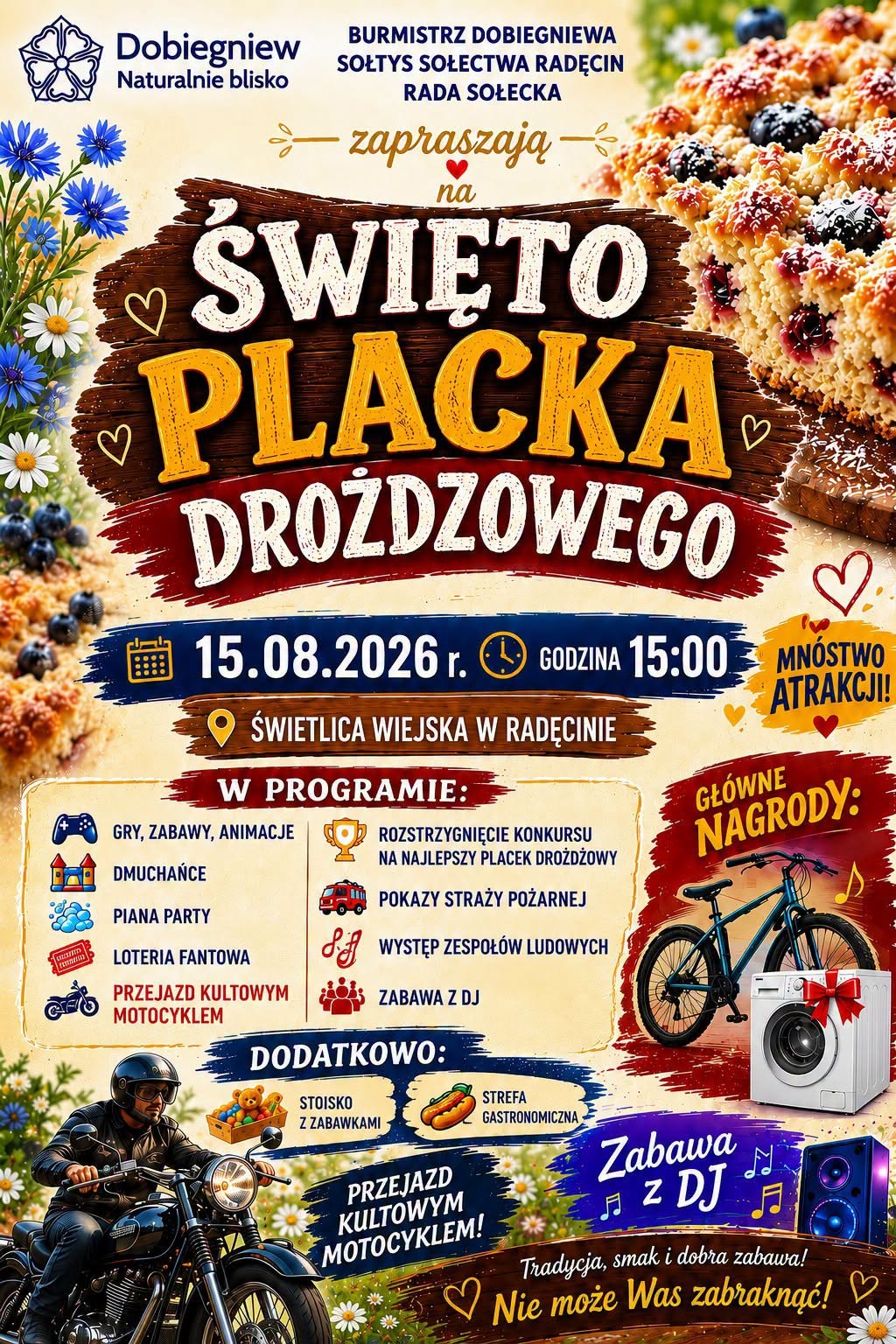 RADĘCIN ZAPRASZA NA ŚWIĘTO PLACKA DROŻDŻOWEGO! &nbsp;