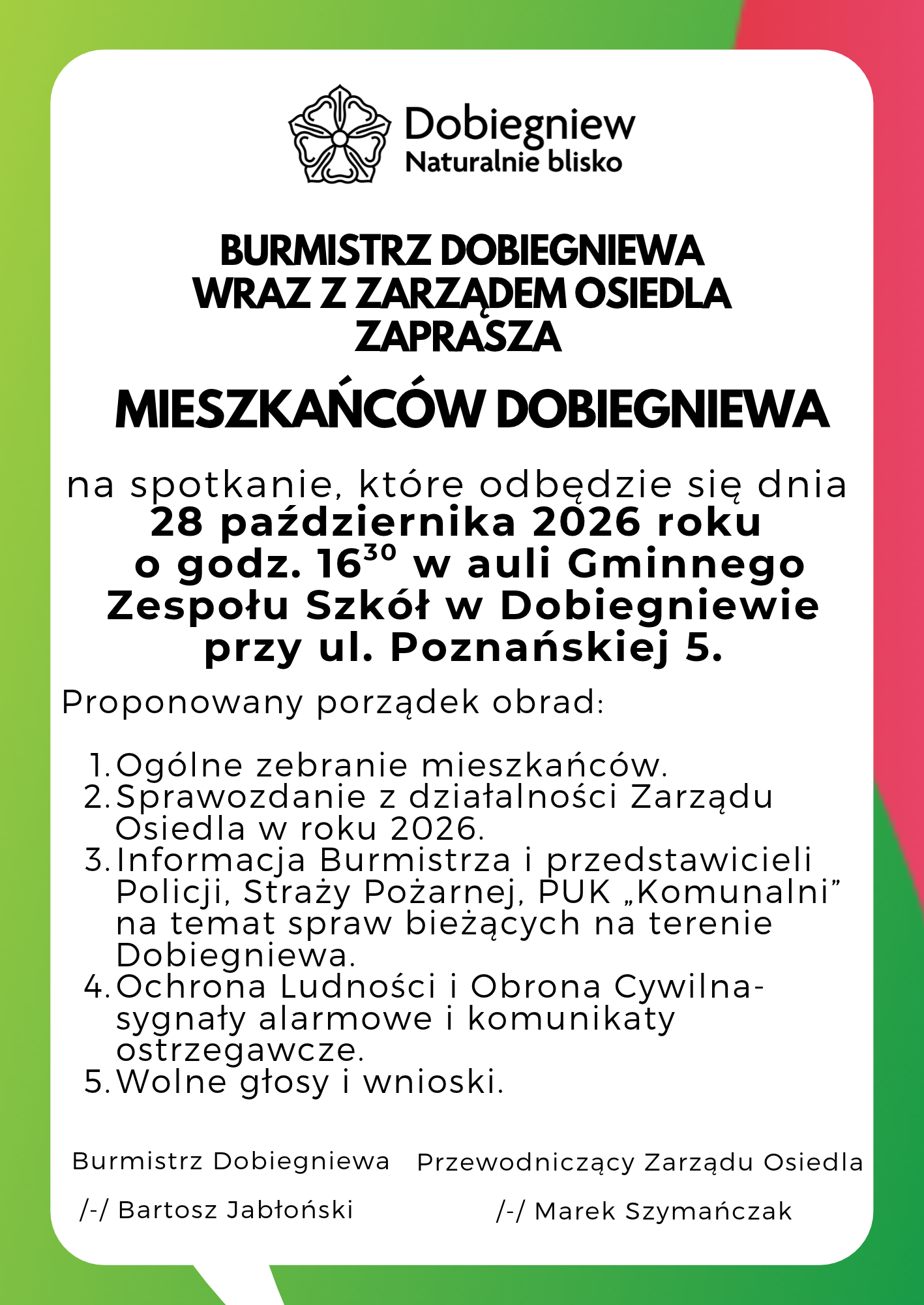 Spotkanie mieszkańc&oacute;w Dobiegniewa