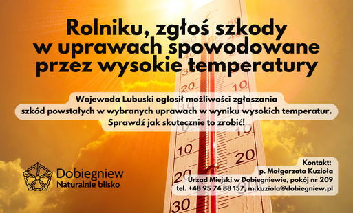 Zdjęcie do Rolniku! Zgłoś szkodę spowodowaną wysokimi temperaturami!